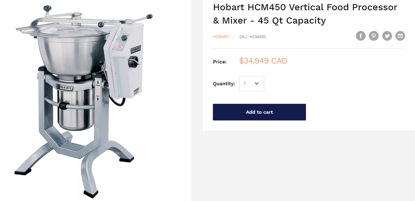 HOBART VCM 450 VERTICAL CHOPPER/MIXER